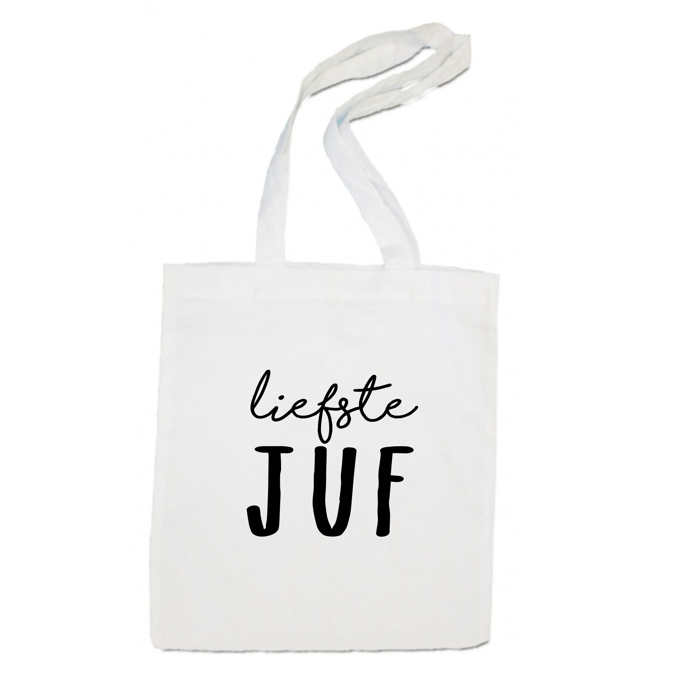 linnen tas -  Liefste juf - wit
